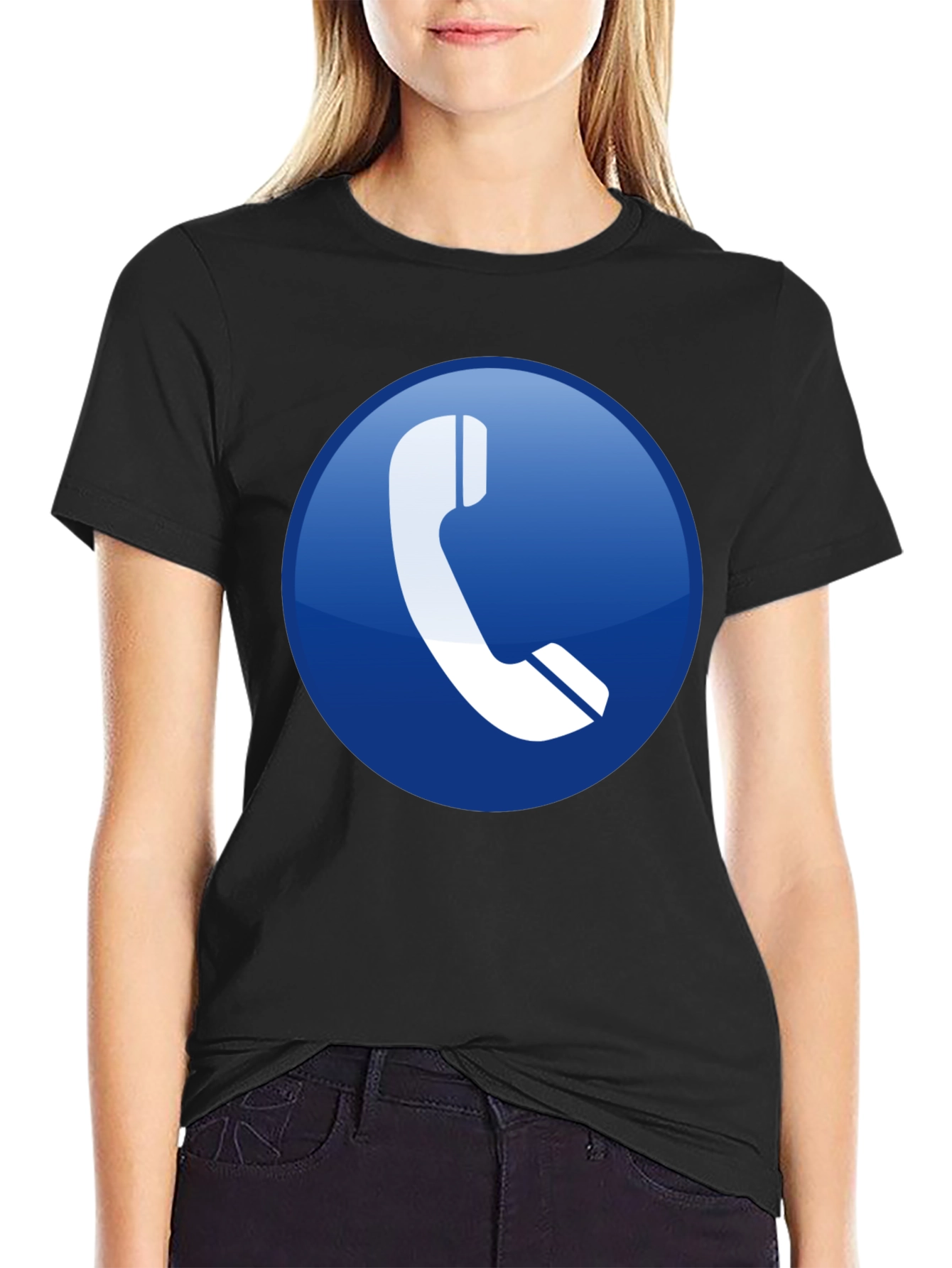 Tech T-Shirt: Blue Phone Icon Graphic Tee