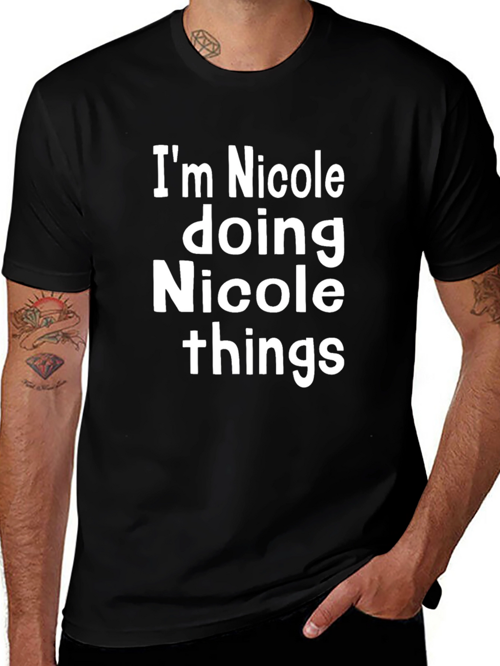 Im Nicole Doing Things Black T-Shirt