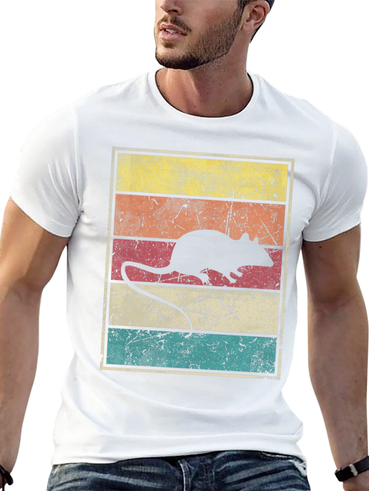 Retro Rat Graphic T-Shirt - Vintage Style Tee