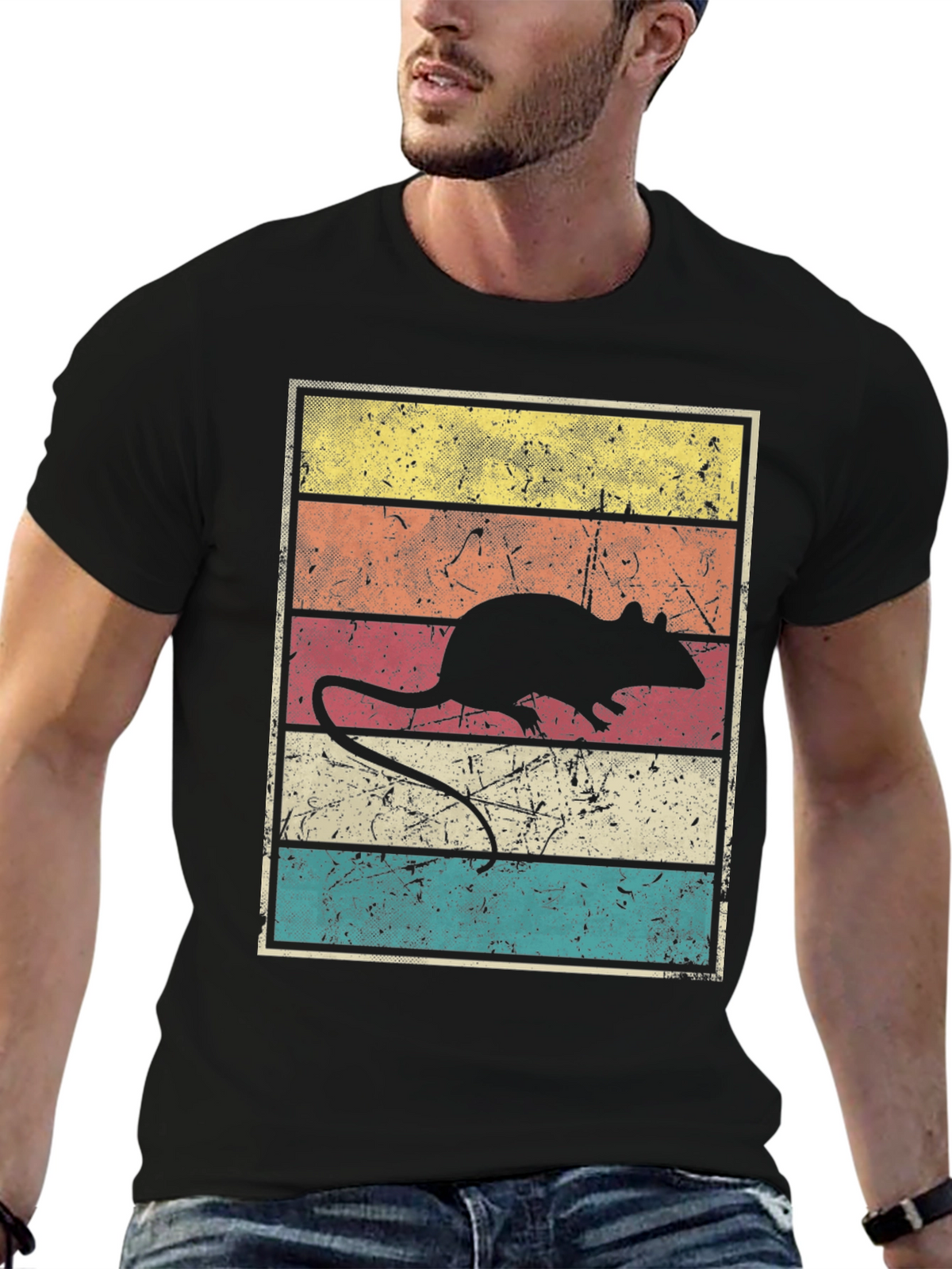 Retro Rat Graphic T-Shirt - Vintage Style Tee