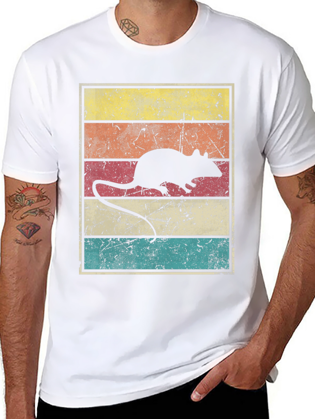 Retro Rat Graphic T-Shirt - Vintage Style Tee
