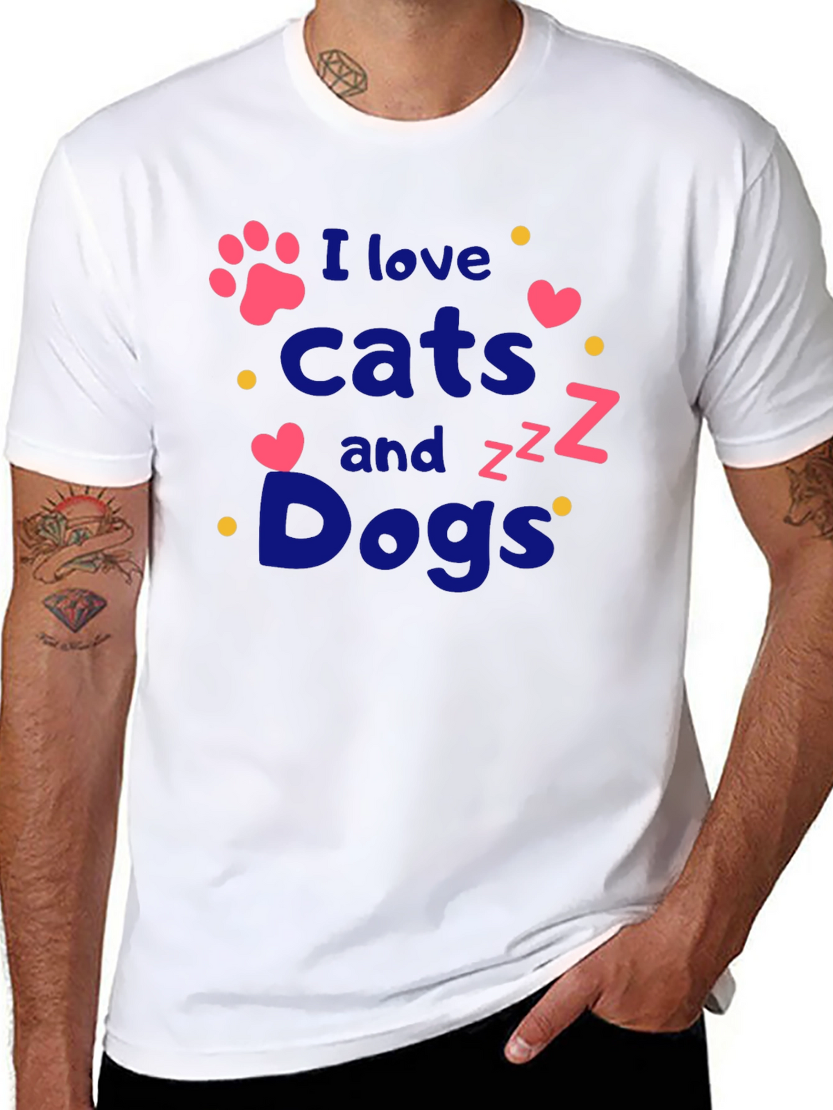 I Love Cats and Dogs T-Shirt - Pet Lover Tee