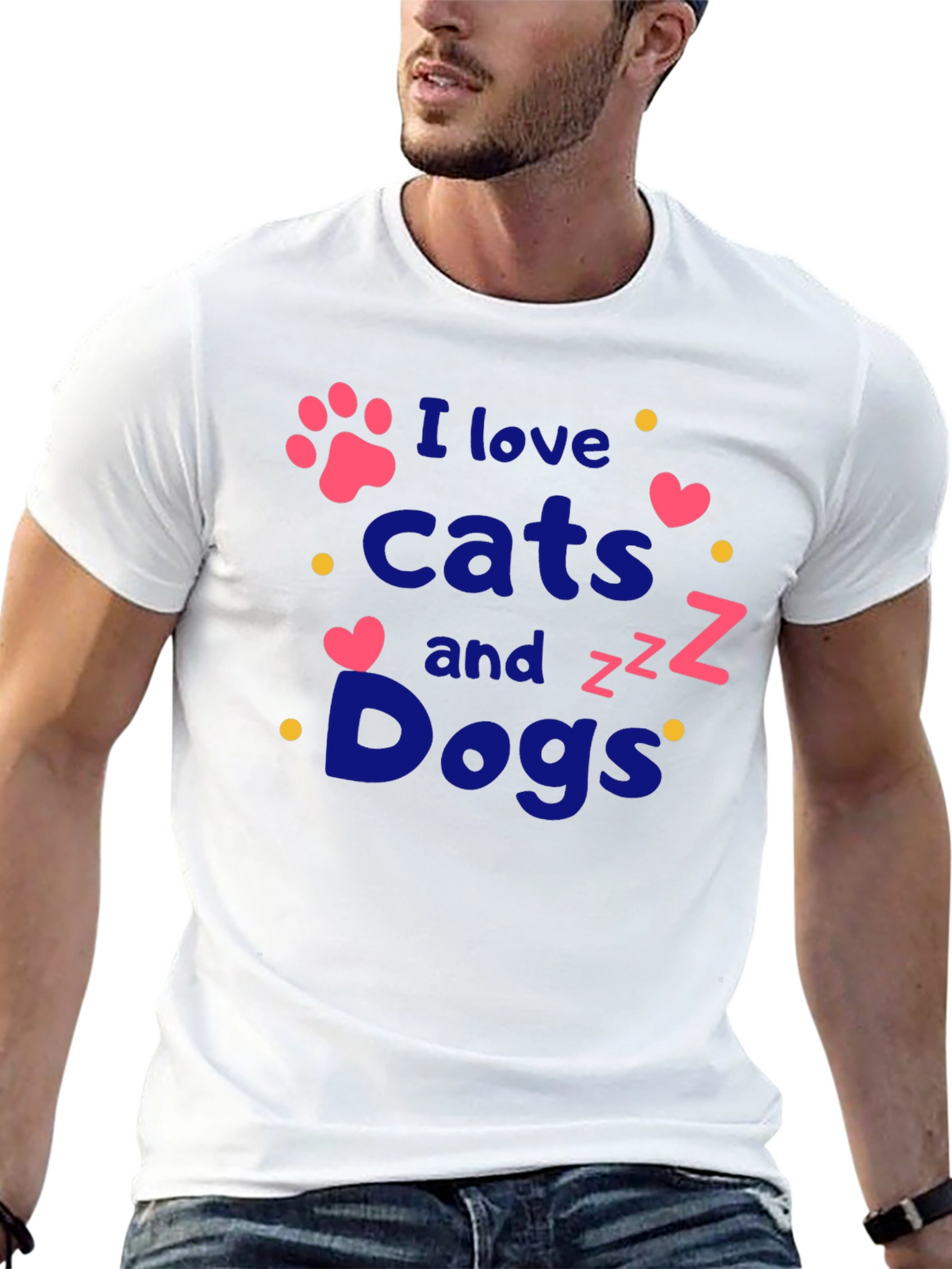 I Love Cats and Dogs T-Shirt - Pet Lover Tee