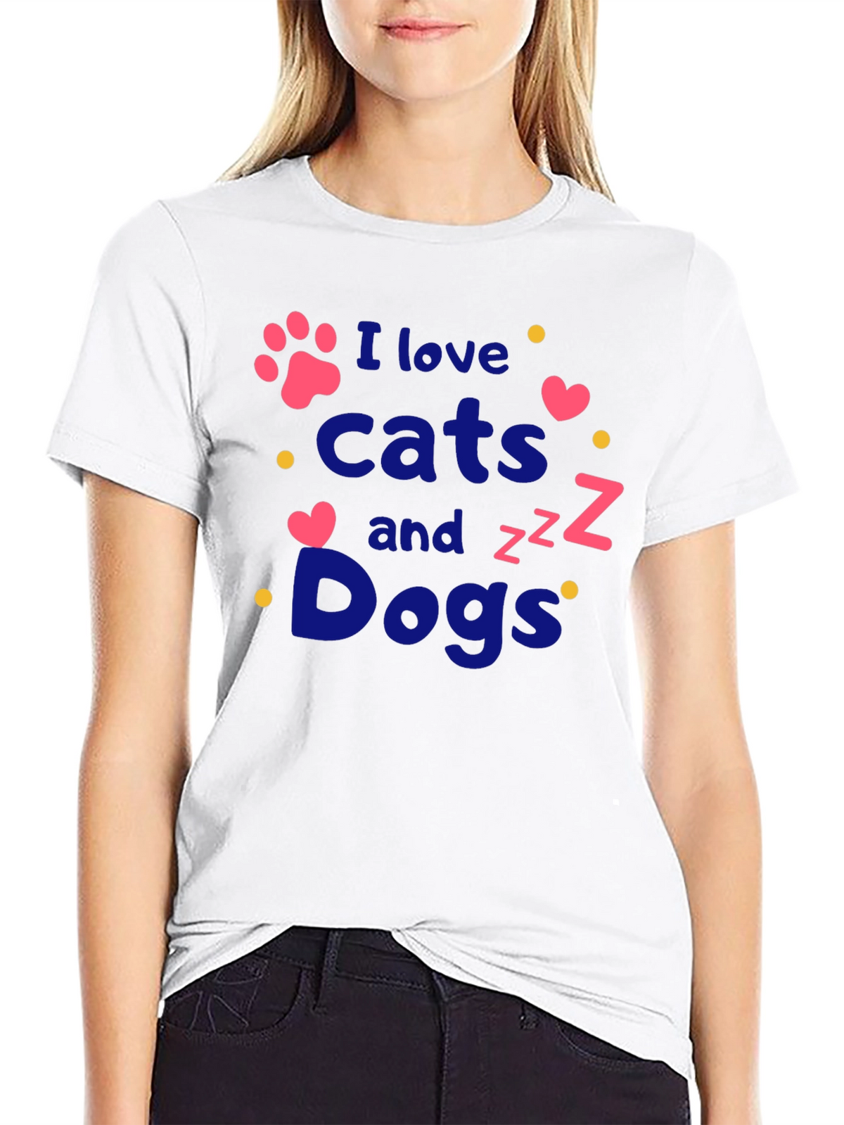 I Love Cats and Dogs T-Shirt - Pet Lover Tee