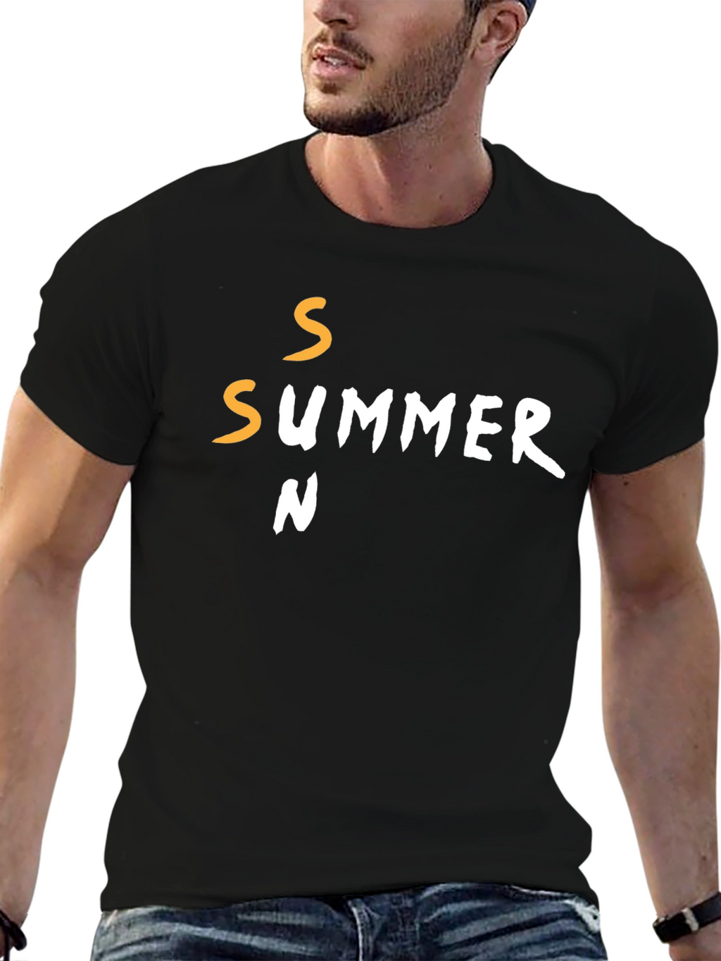 Summer Season Graphic T-Shirt - Casual Black Tee