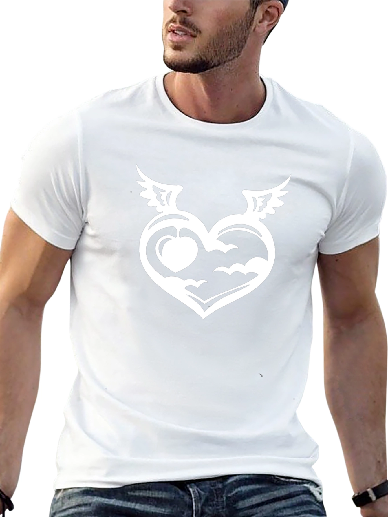 Heart Wings Graphic Black T-Shirt