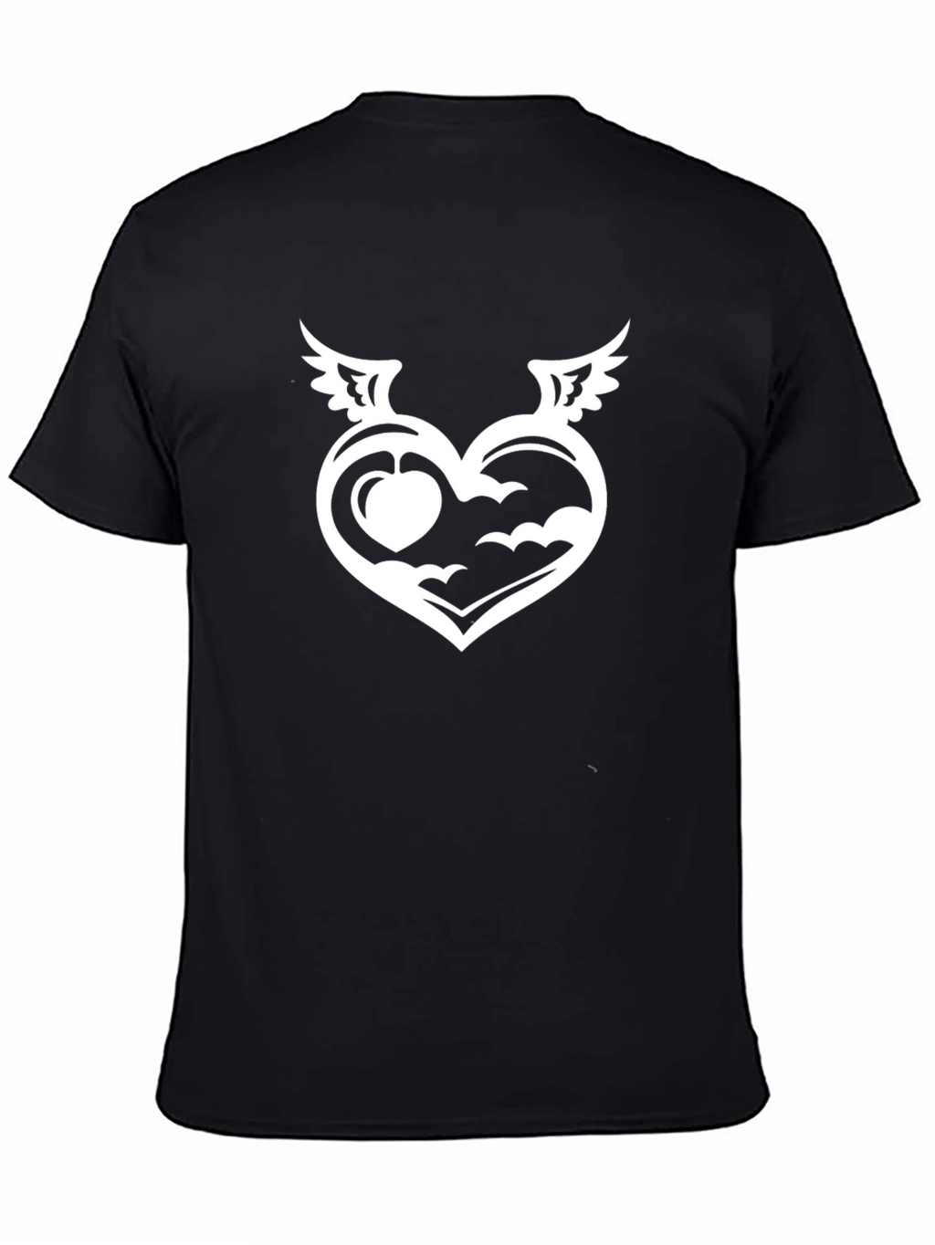 Heart Wings Graphic Black T-Shirt
