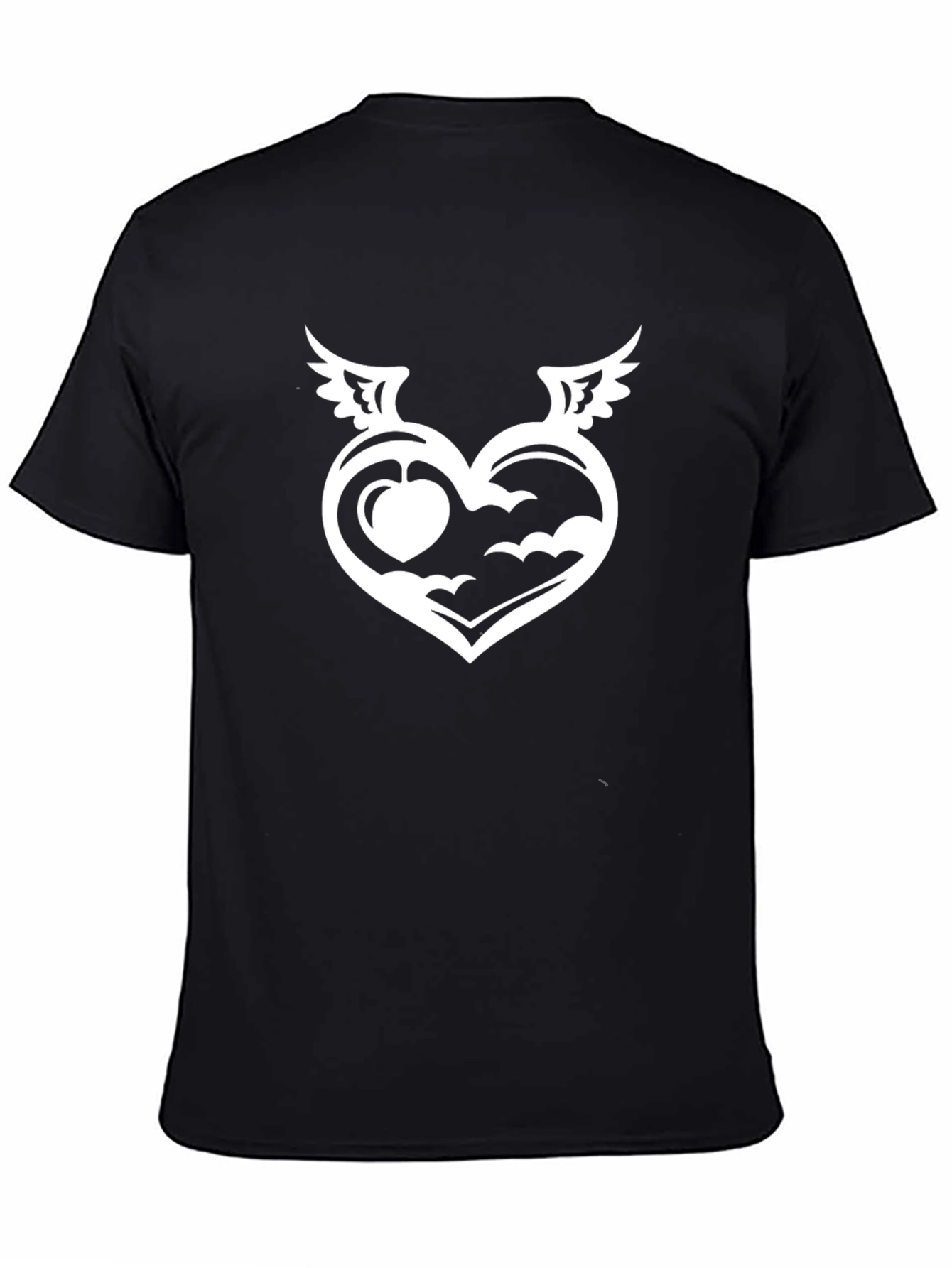 Heart Wings Graphic Black T-Shirt