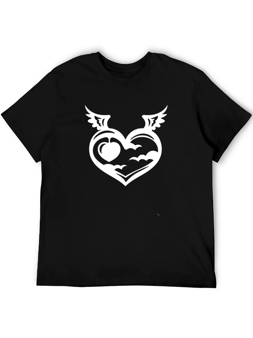Heart Wings Graphic Black T-Shirt