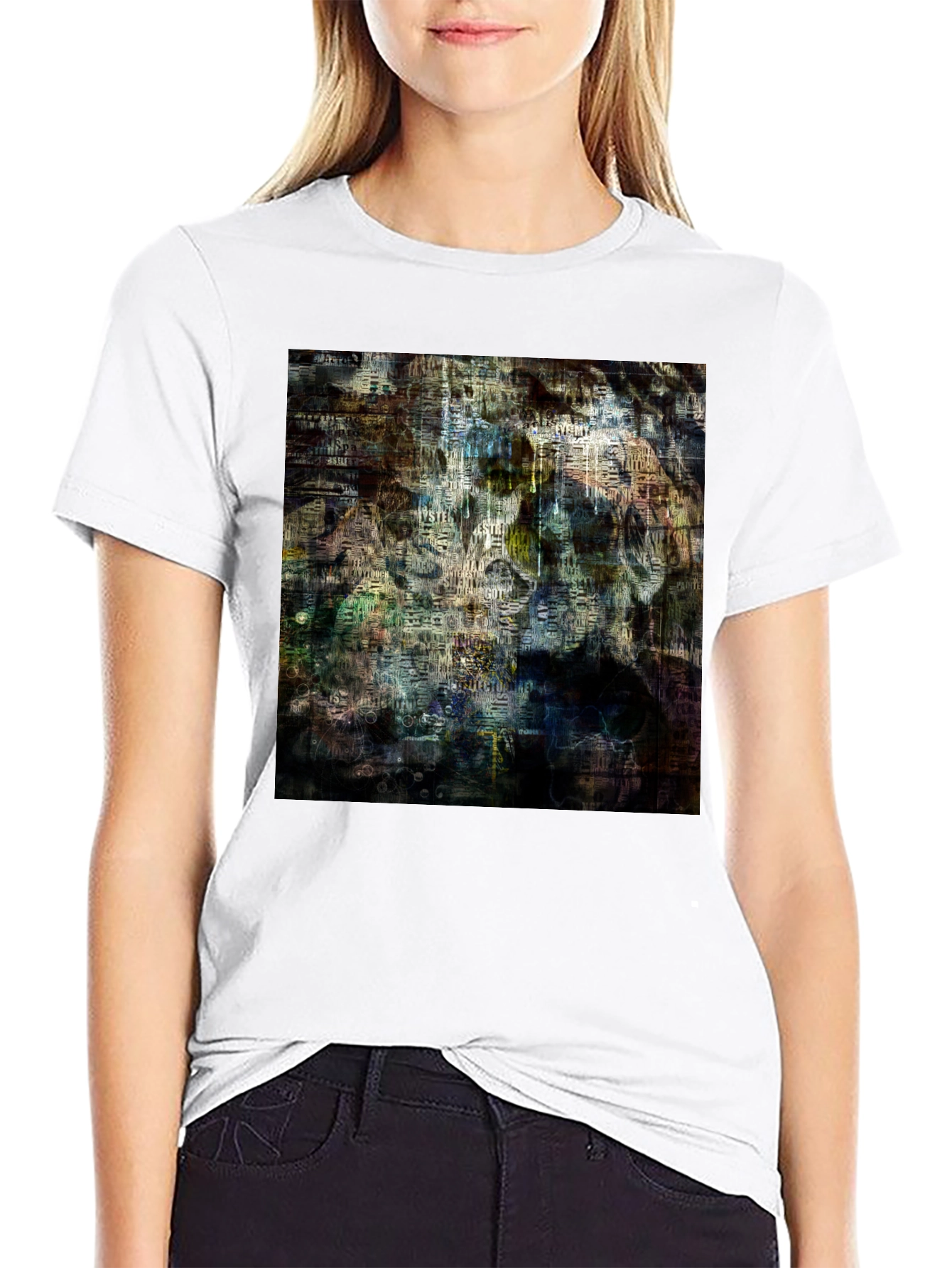 Abstract Art Graphic Print Black T-Shirt
