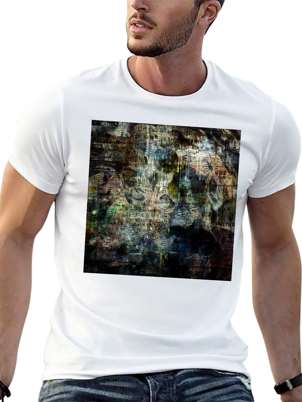 Abstract Art Graphic Print Black T-Shirt