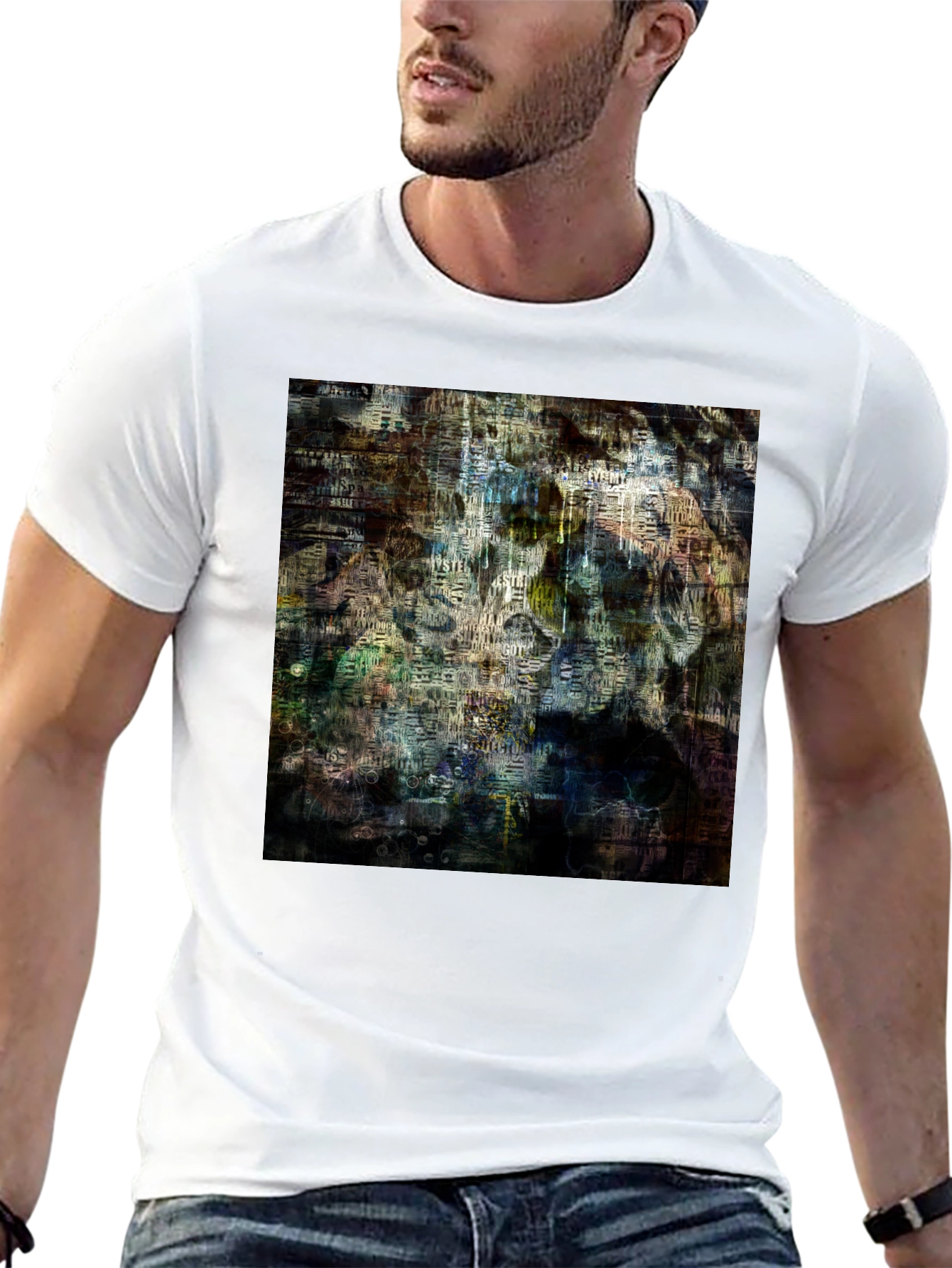 Abstract Art Graphic Print Black T-Shirt