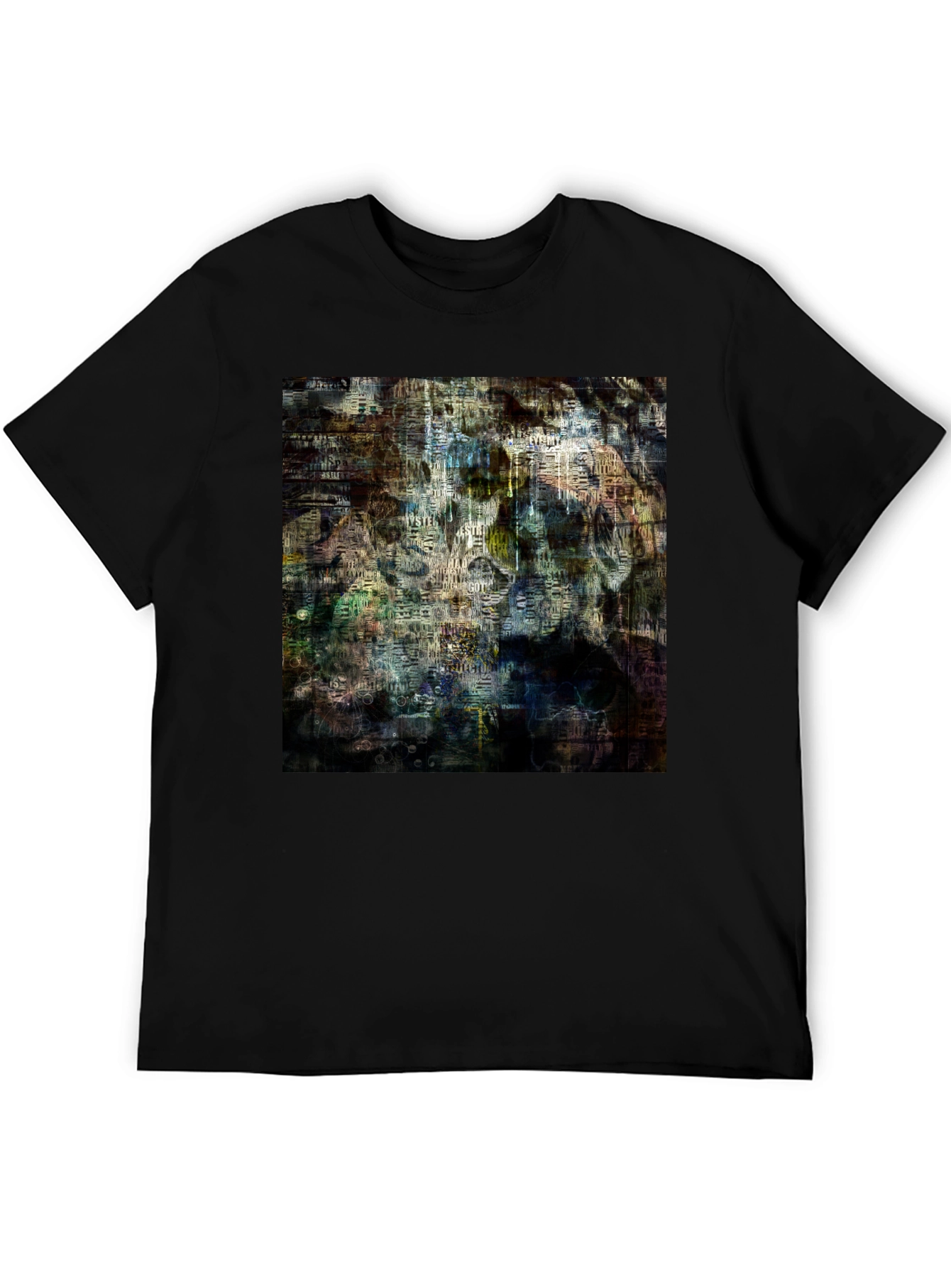 Abstract Art Graphic Print Black T-Shirt