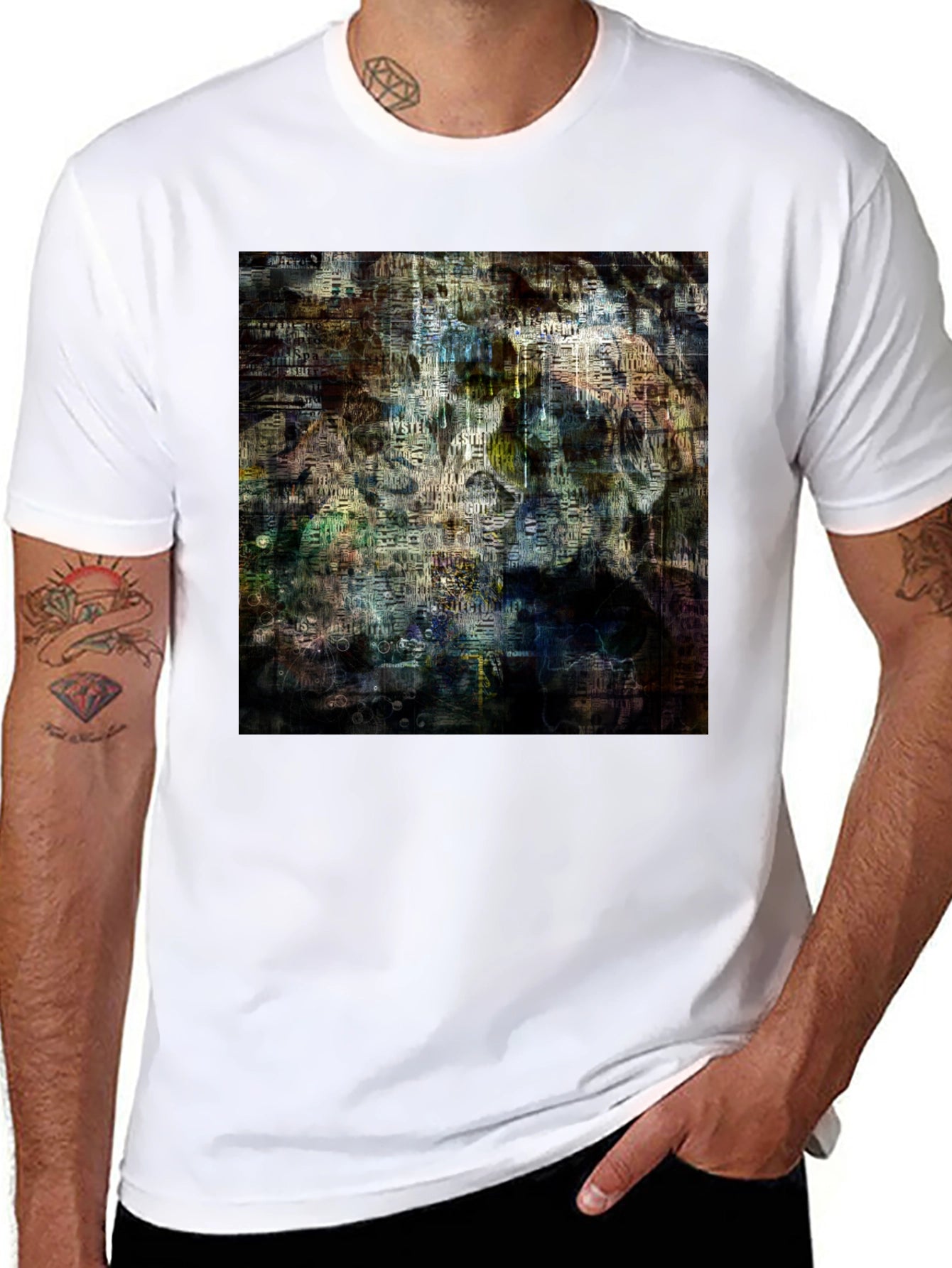 Abstract Art Graphic Print Black T-Shirt