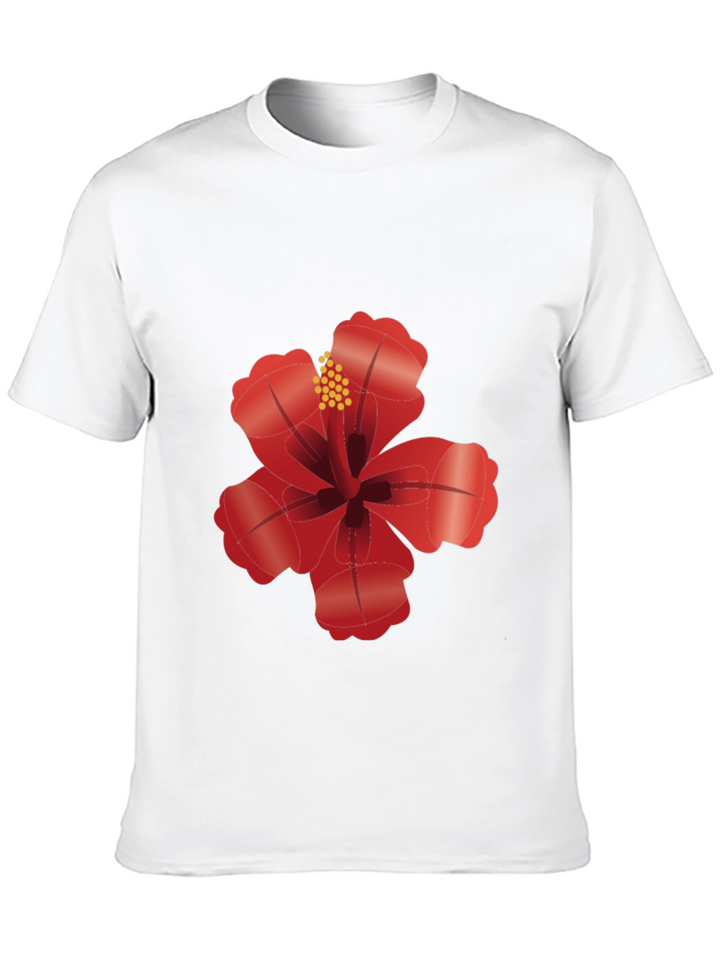 Hibiscus Flower Graphic Black T-Shirt