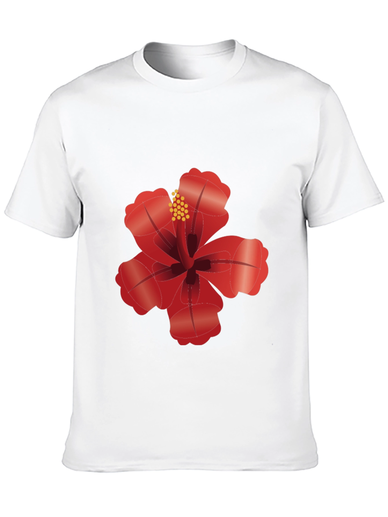 Hibiscus Flower Graphic Black T-Shirt
