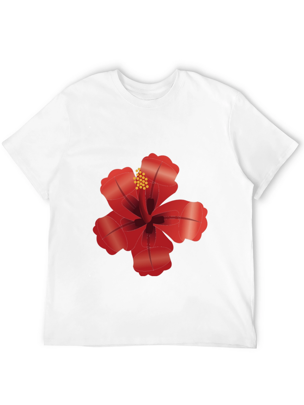 Hibiscus Flower Graphic Black T-Shirt