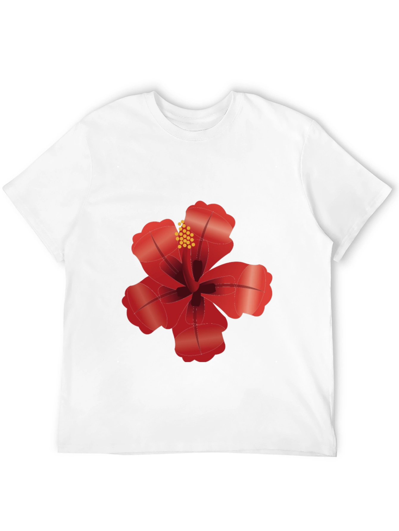 Hibiscus Flower Graphic Black T-Shirt