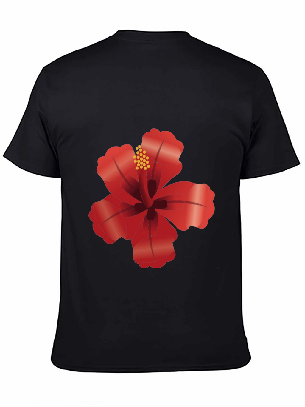 Hibiscus Flower Graphic Black T-Shirt