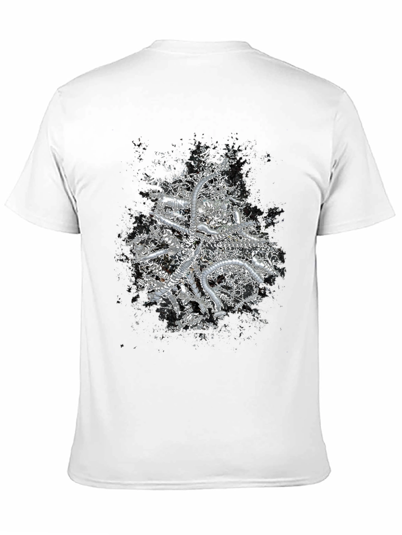 Abstract Metallic Print Black T-Shirt