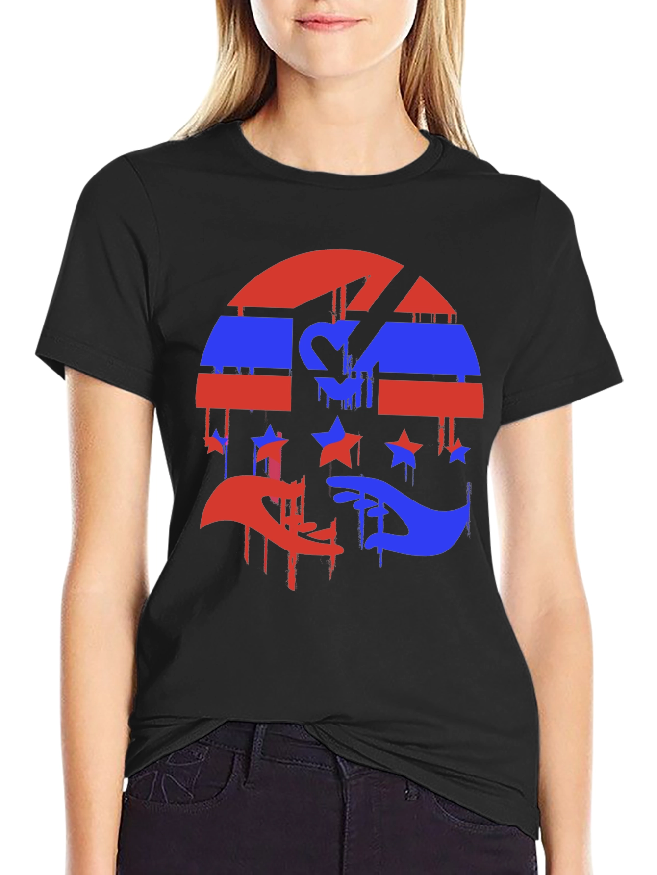 Abstract USA Flag Graphic T-Shirt