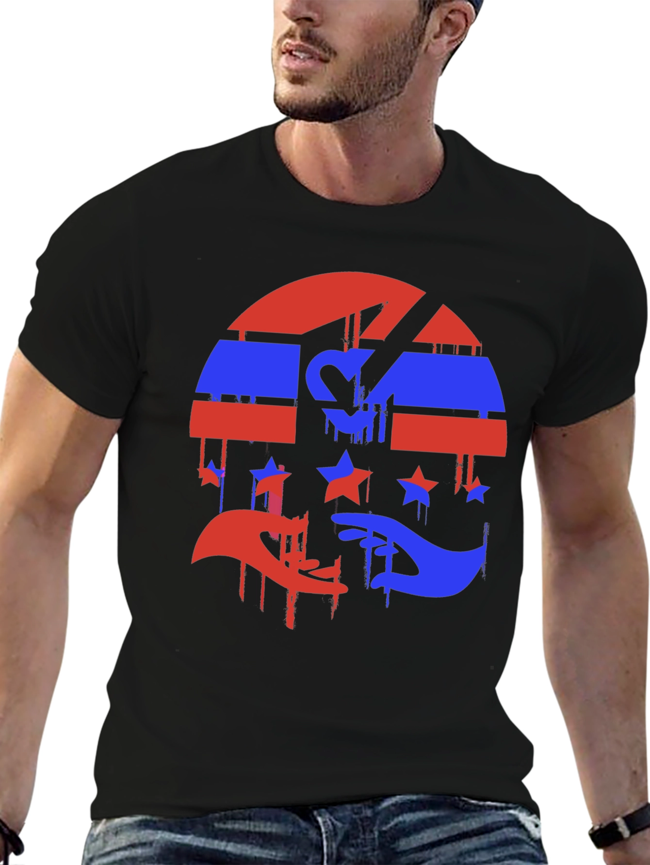 Abstract USA Flag Graphic T-Shirt