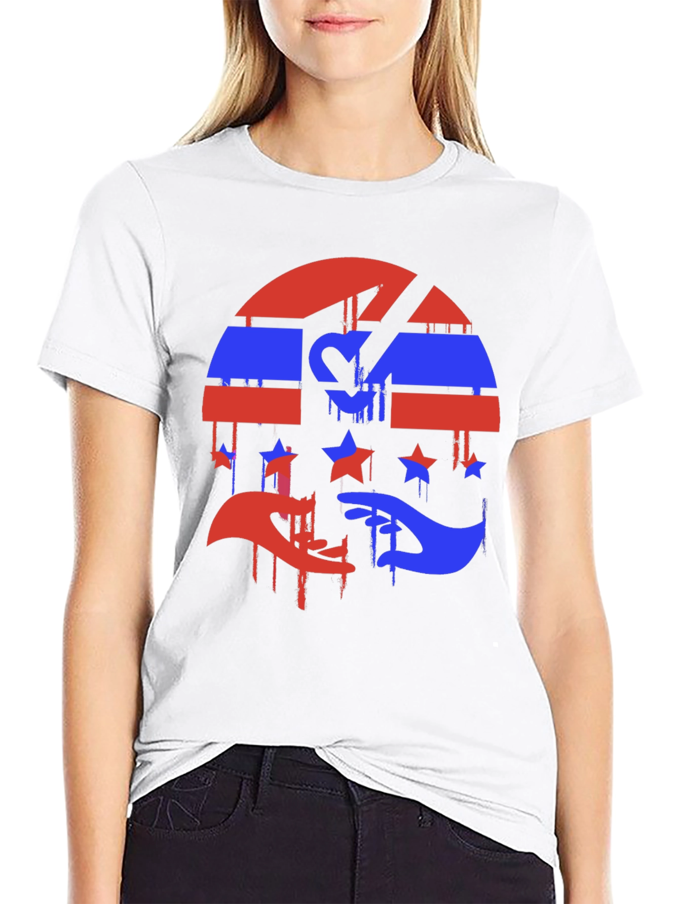 Abstract USA Flag Graphic T-Shirt