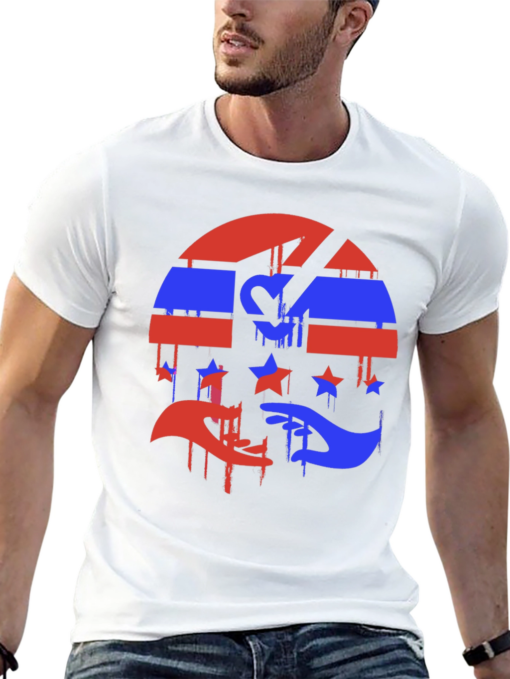 Abstract USA Flag Graphic T-Shirt