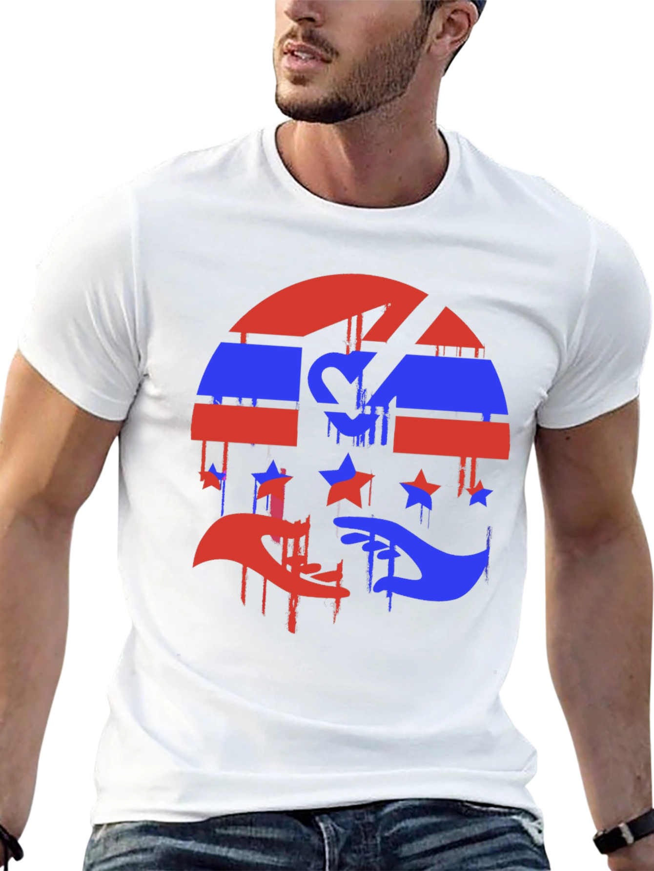 Abstract USA Flag Graphic T-Shirt