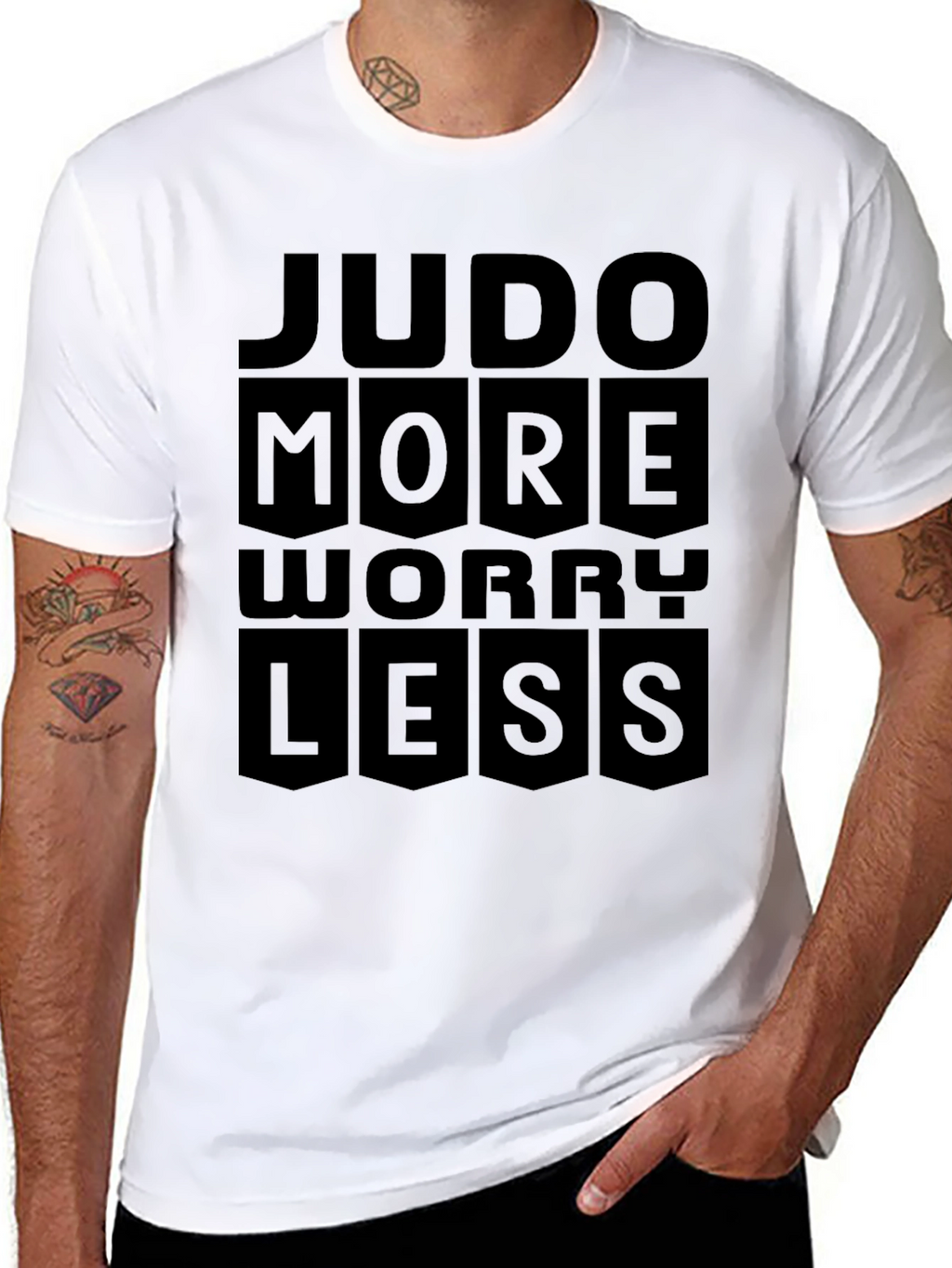 Judo More Worry Less Black T-Shirt