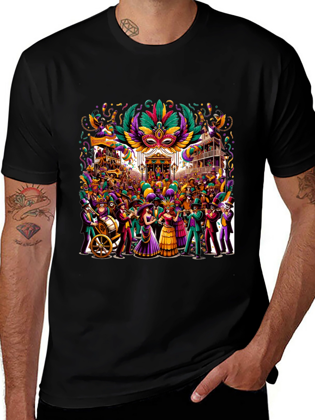 Mardi Gras T-Shirt: Festive Carnival Design