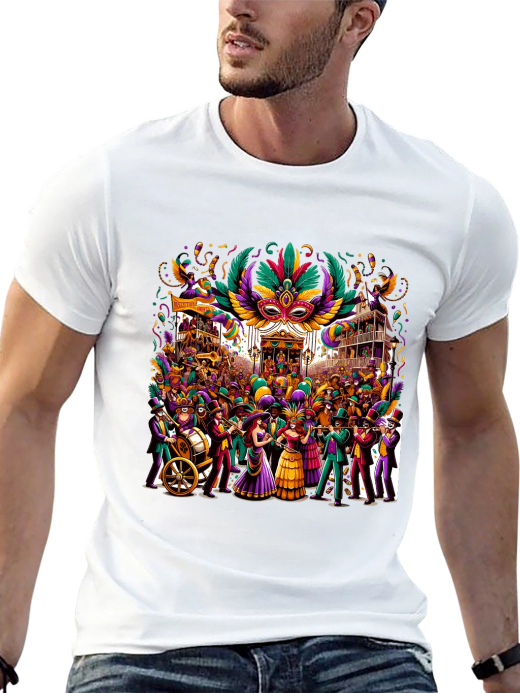 Mardi Gras T-Shirt: Festive Carnival Design