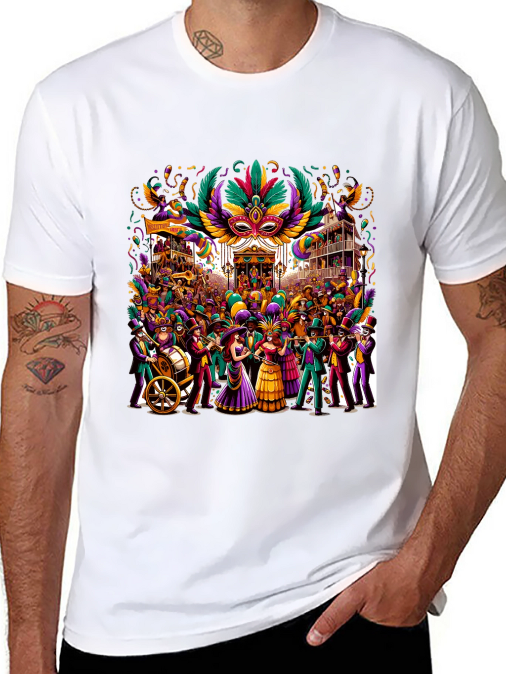 Mardi Gras T-Shirt: Festive Carnival Design