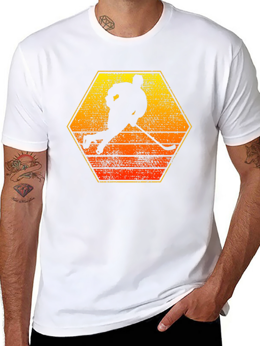 Hockey Player Silhouette Graphic Tee