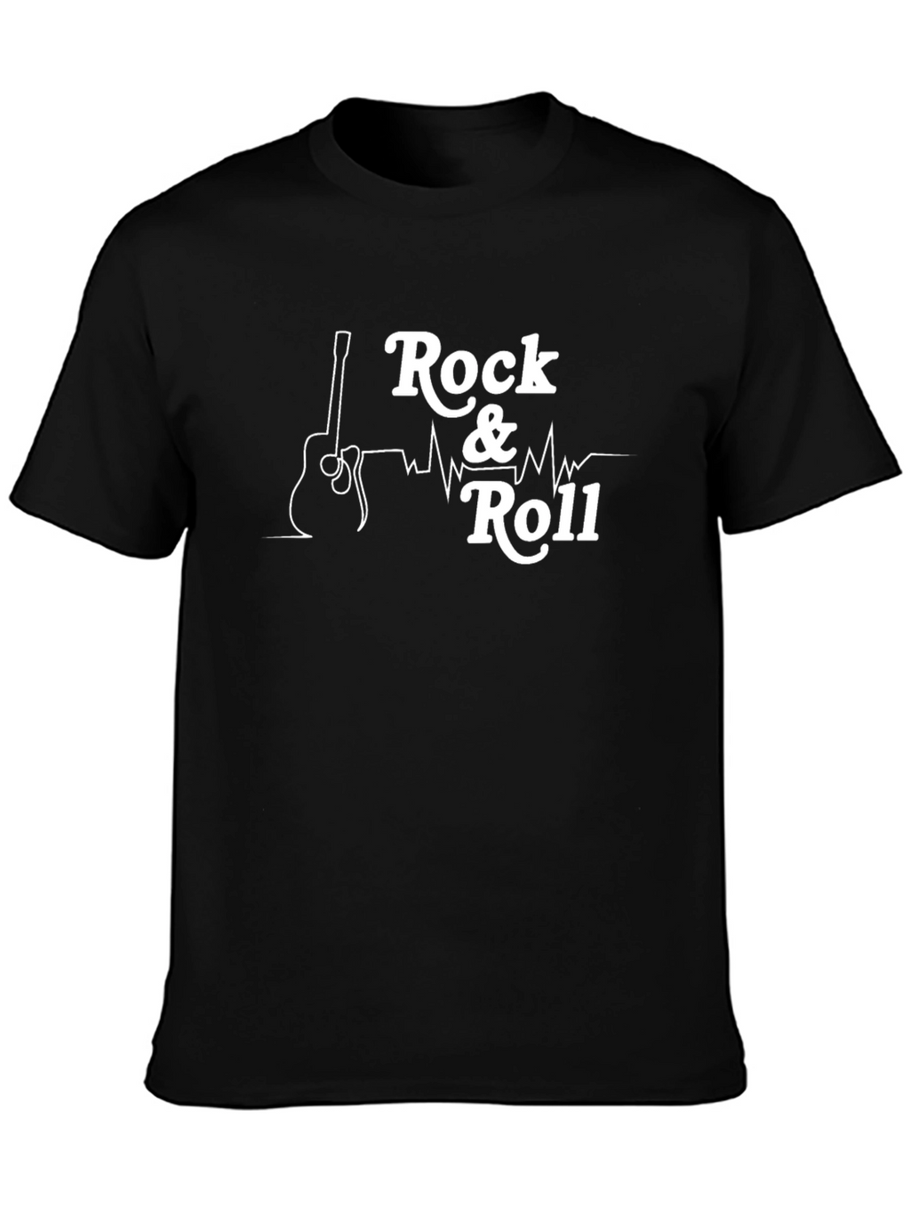 Rock & Roll Guitar Graphic Tee - Classic Black