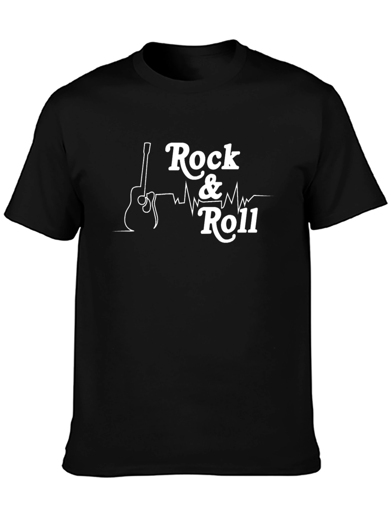 Rock & Roll Guitar Graphic Tee - Classic Black