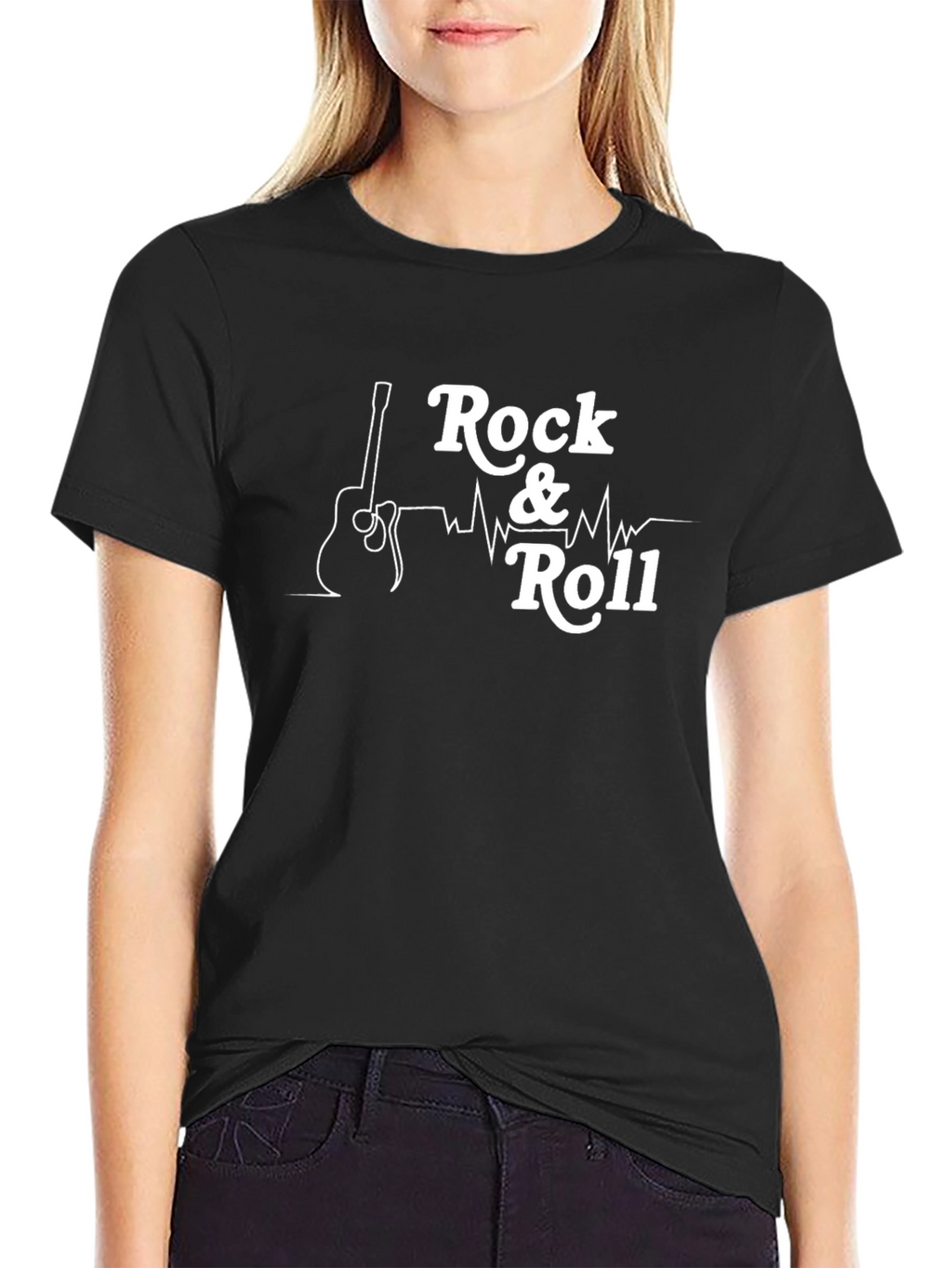 Rock & Roll Guitar Graphic Tee - Classic Black