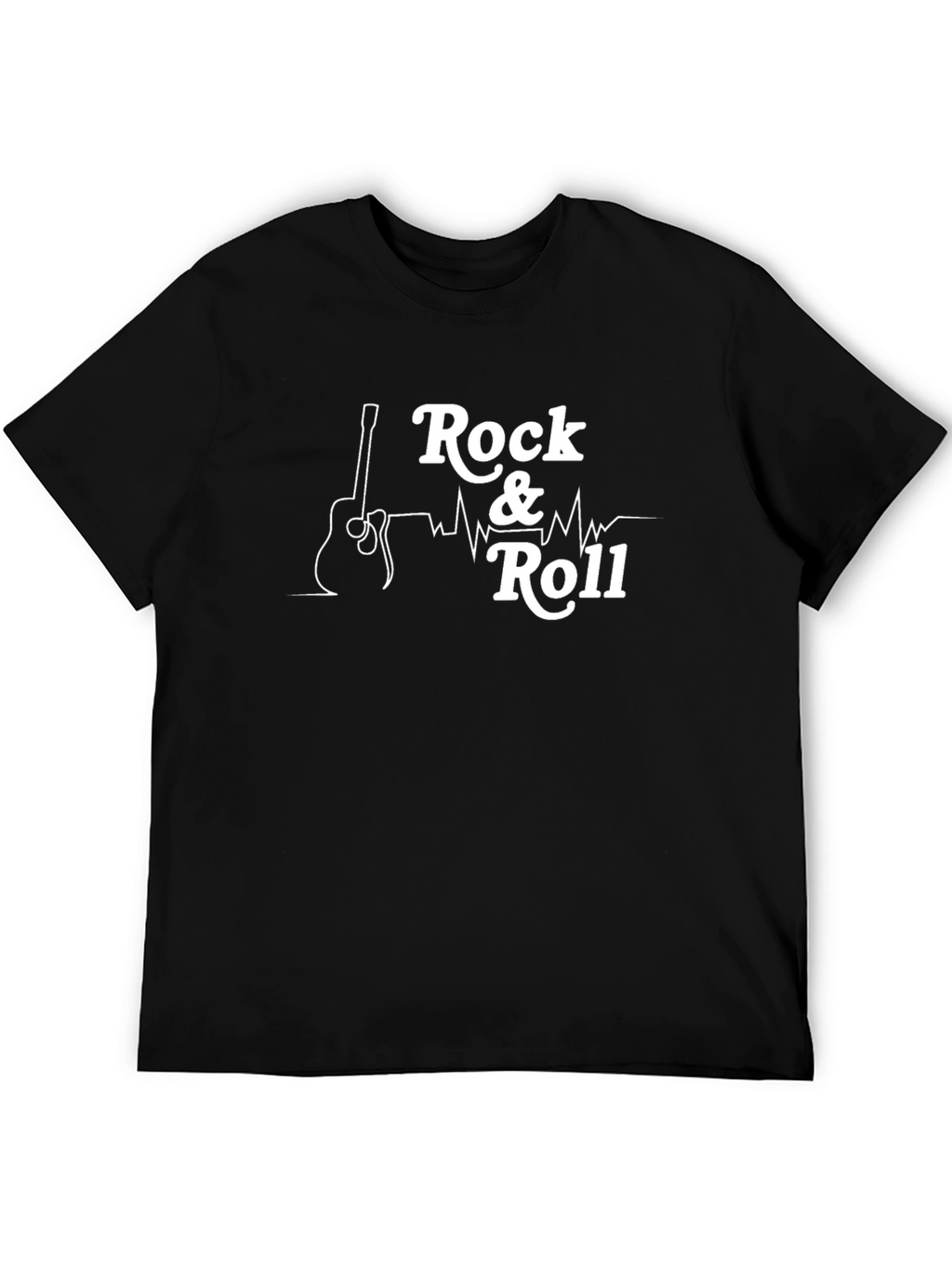 Rock & Roll Guitar Graphic Tee - Classic Black