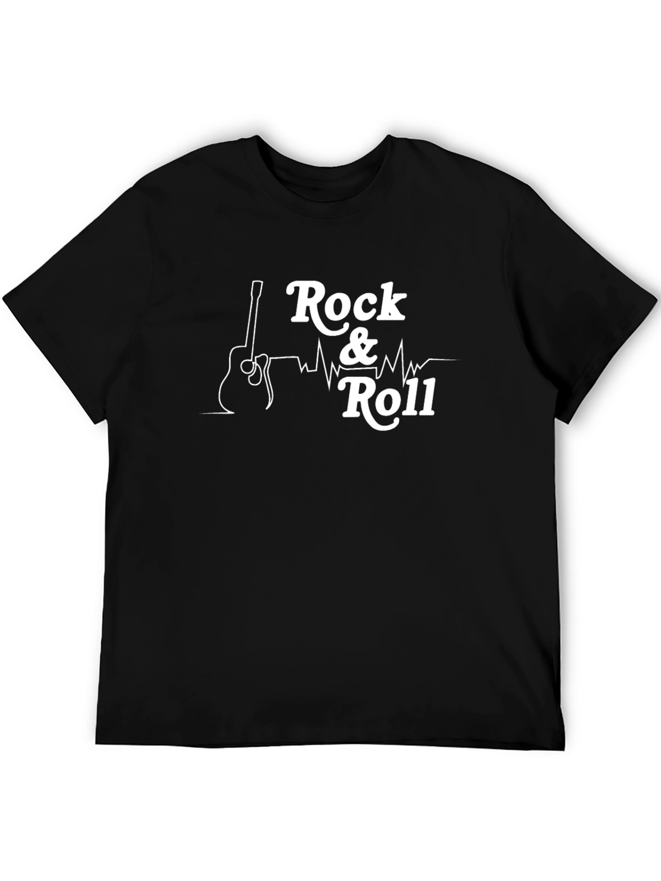Rock & Roll Guitar Graphic Tee - Classic Black