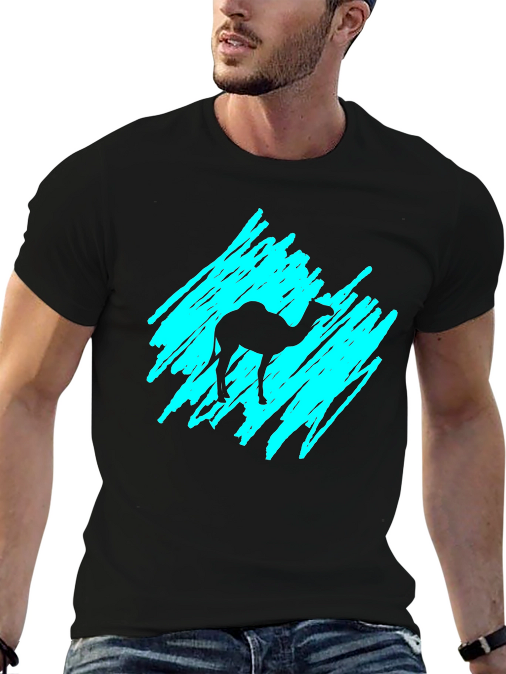 Camel Silhouette Graphic T-Shirt - Black