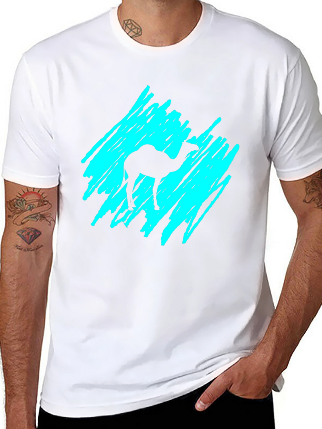 Camel Silhouette Graphic T-Shirt - Black