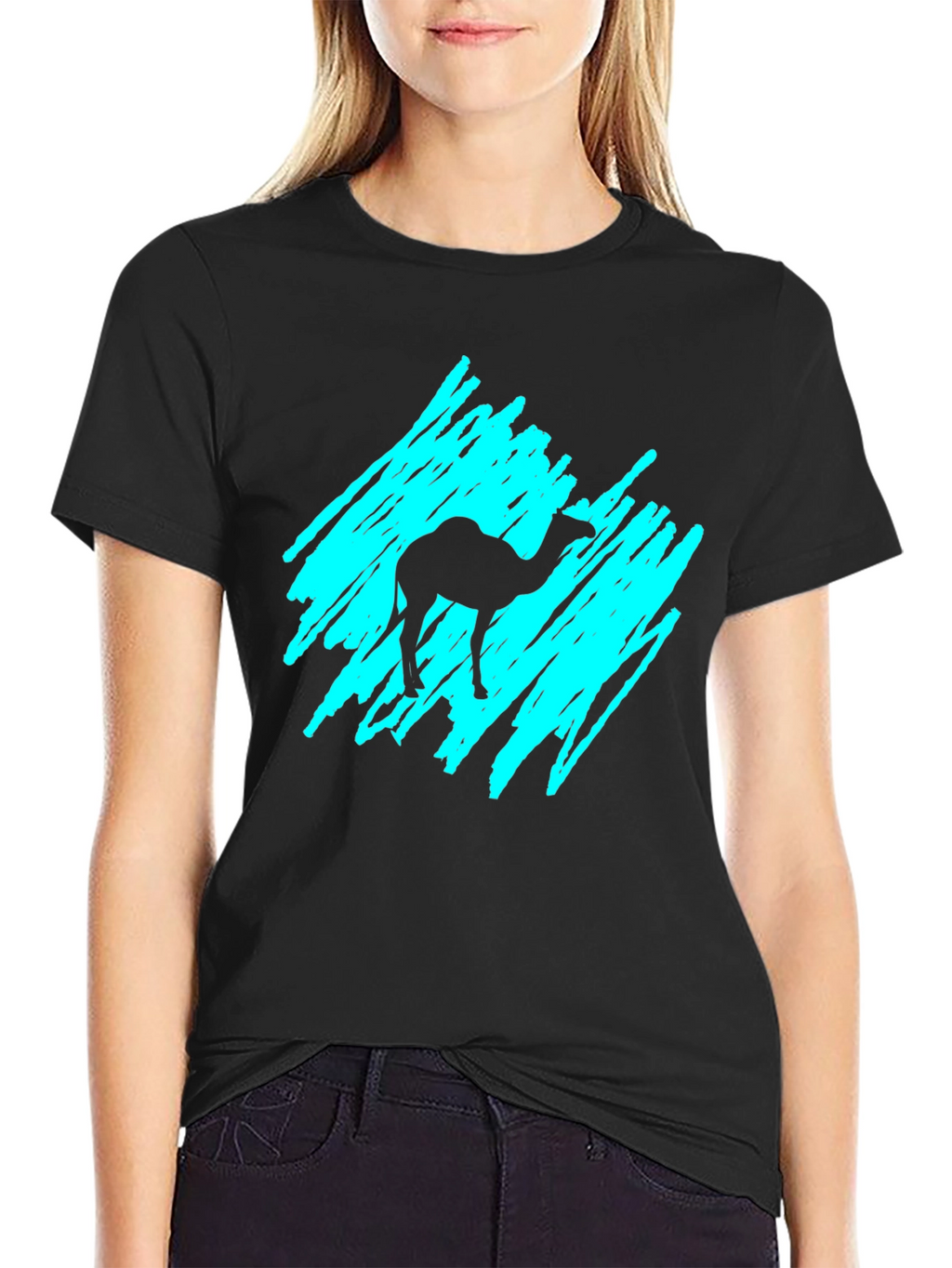 Camel Silhouette Graphic T-Shirt - Black