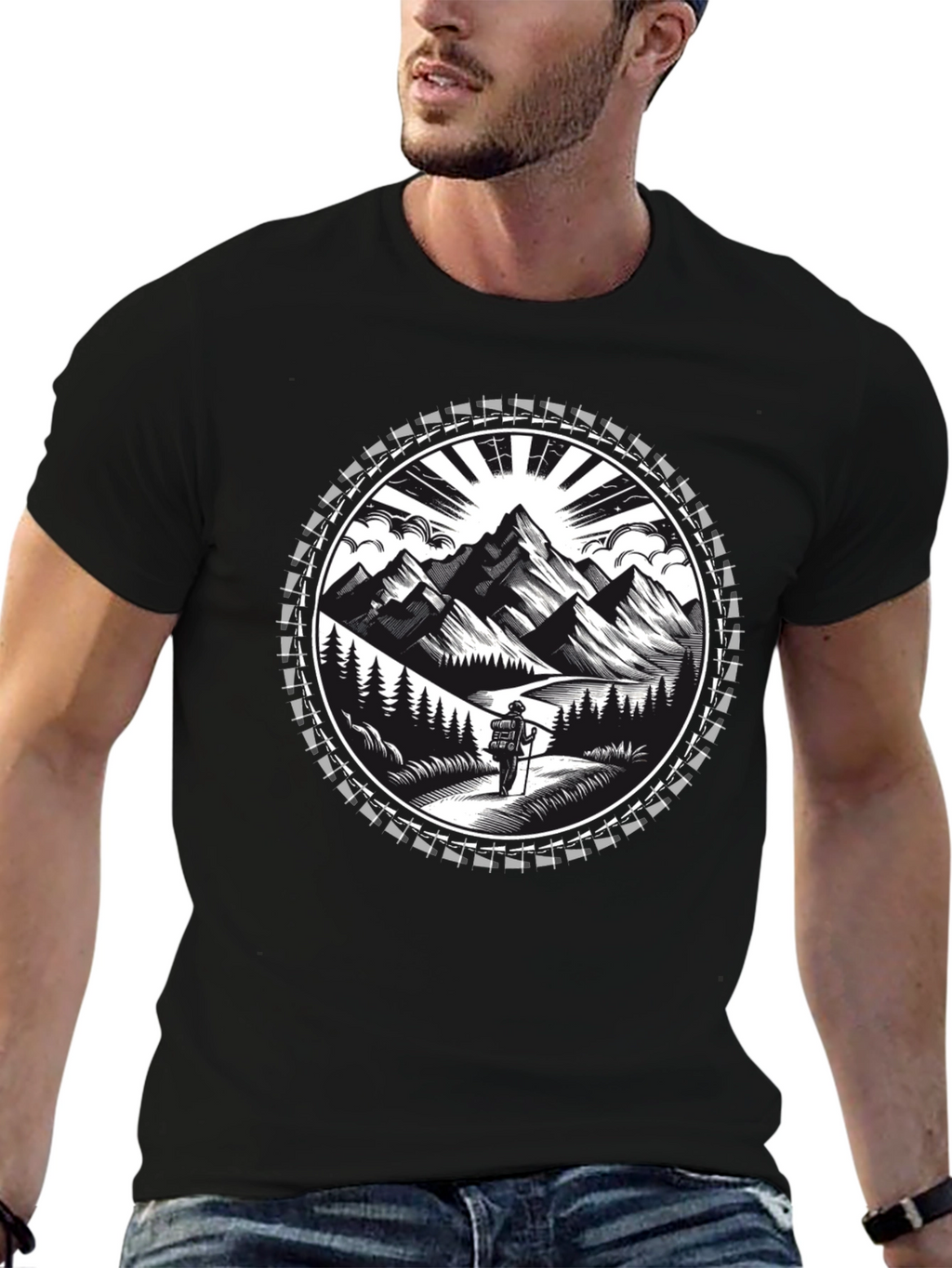 Mountain Hiker Graphic Tee - Adventure Awaits!