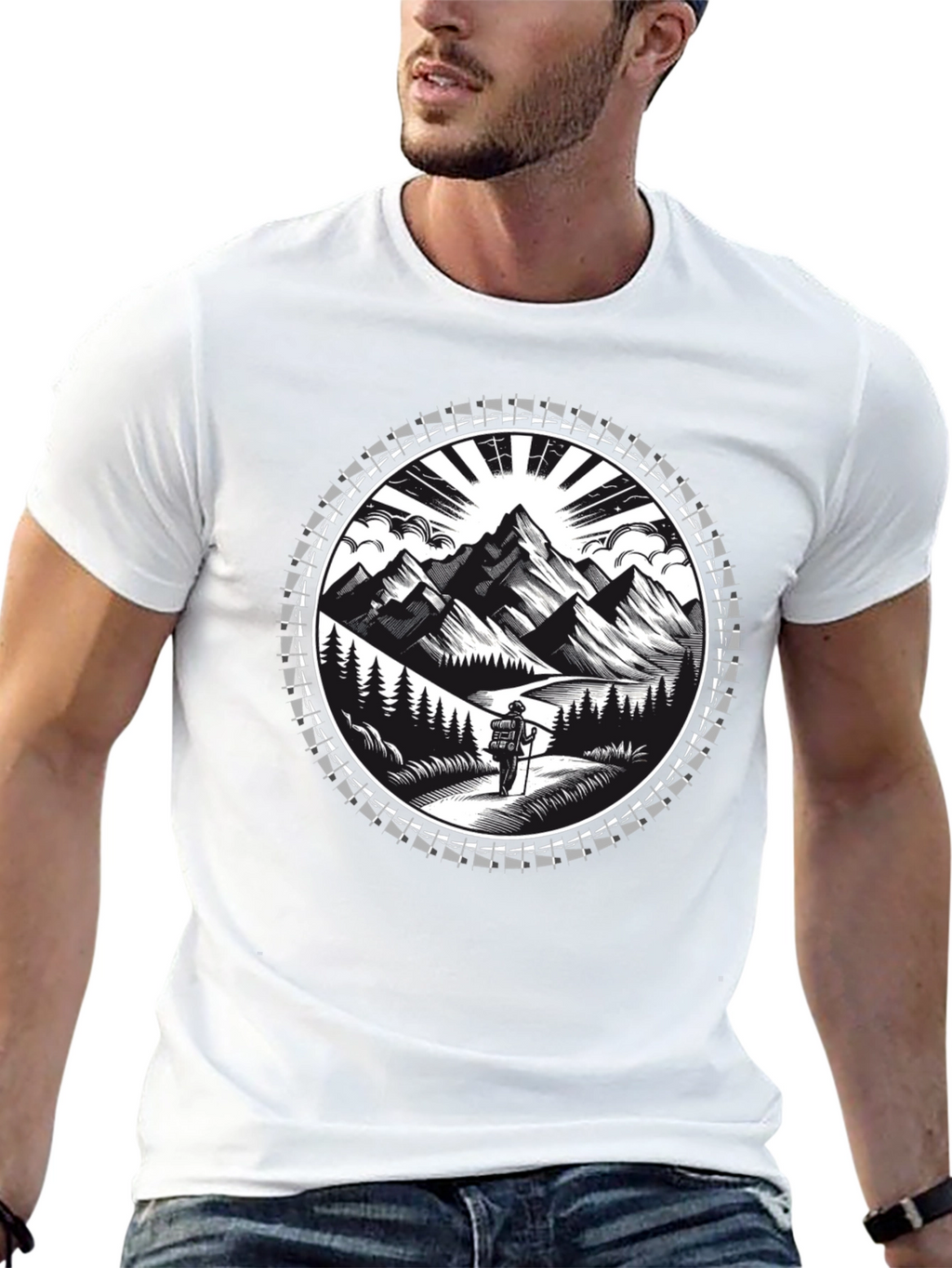 Mountain Hiker Graphic Tee - Adventure Awaits!