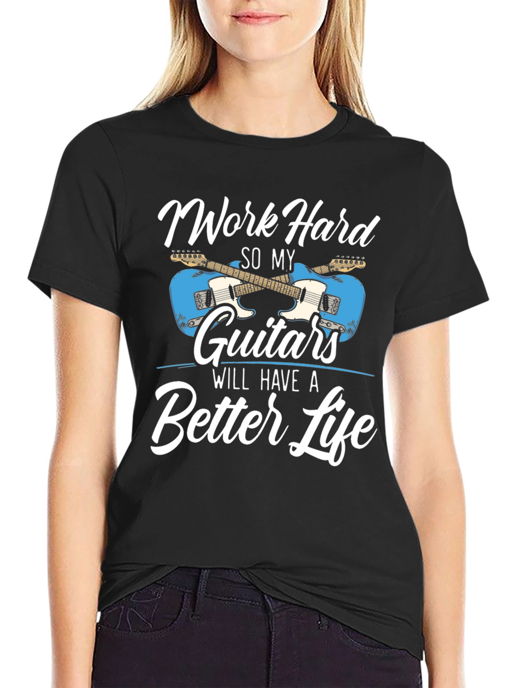 Work Hard Guitars T-Shirt - Musician Tee