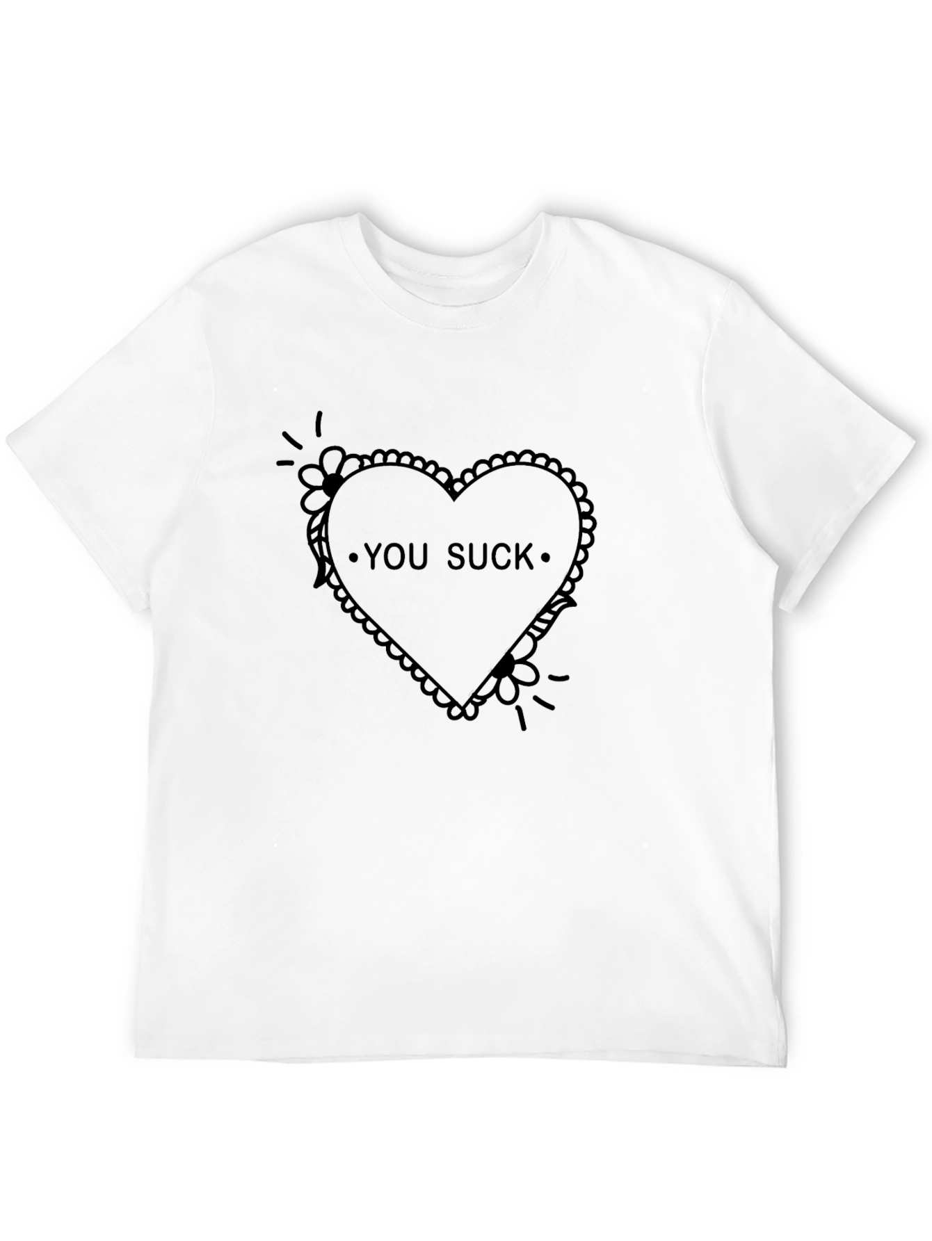 You Suck Heart Graphic T-Shirt - Edgy Unisex Tee
