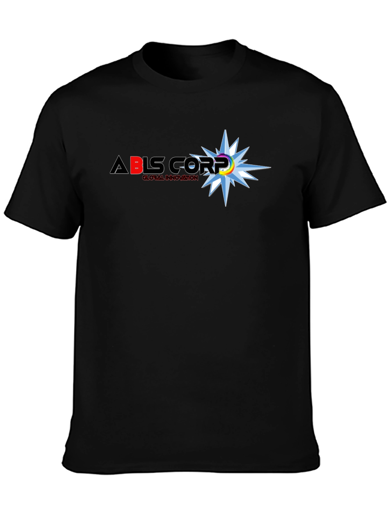 ABLS Corp. Black T-Shirt: Global Innovation Design