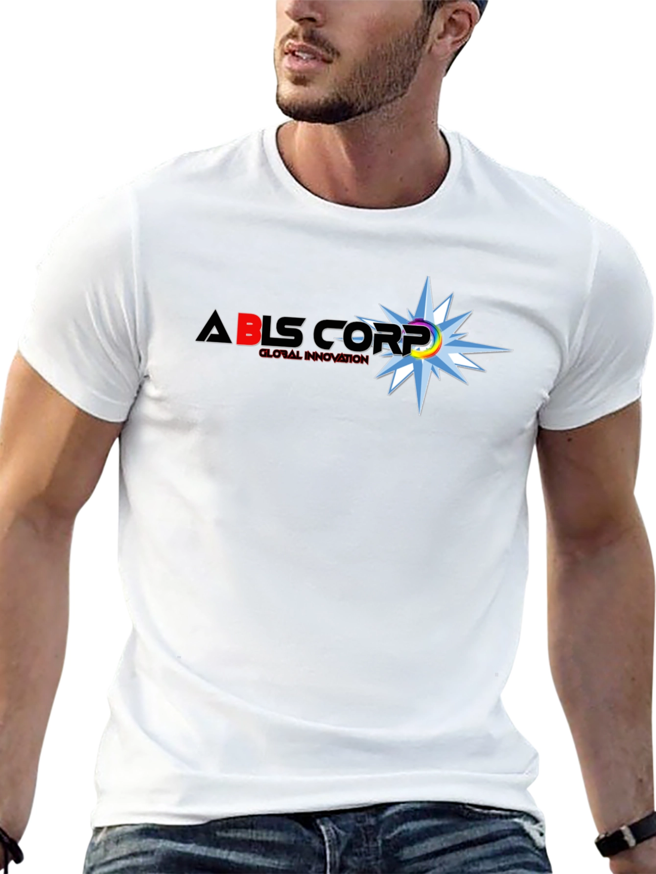 ABLS Corp. Black T-Shirt: Global Innovation Design