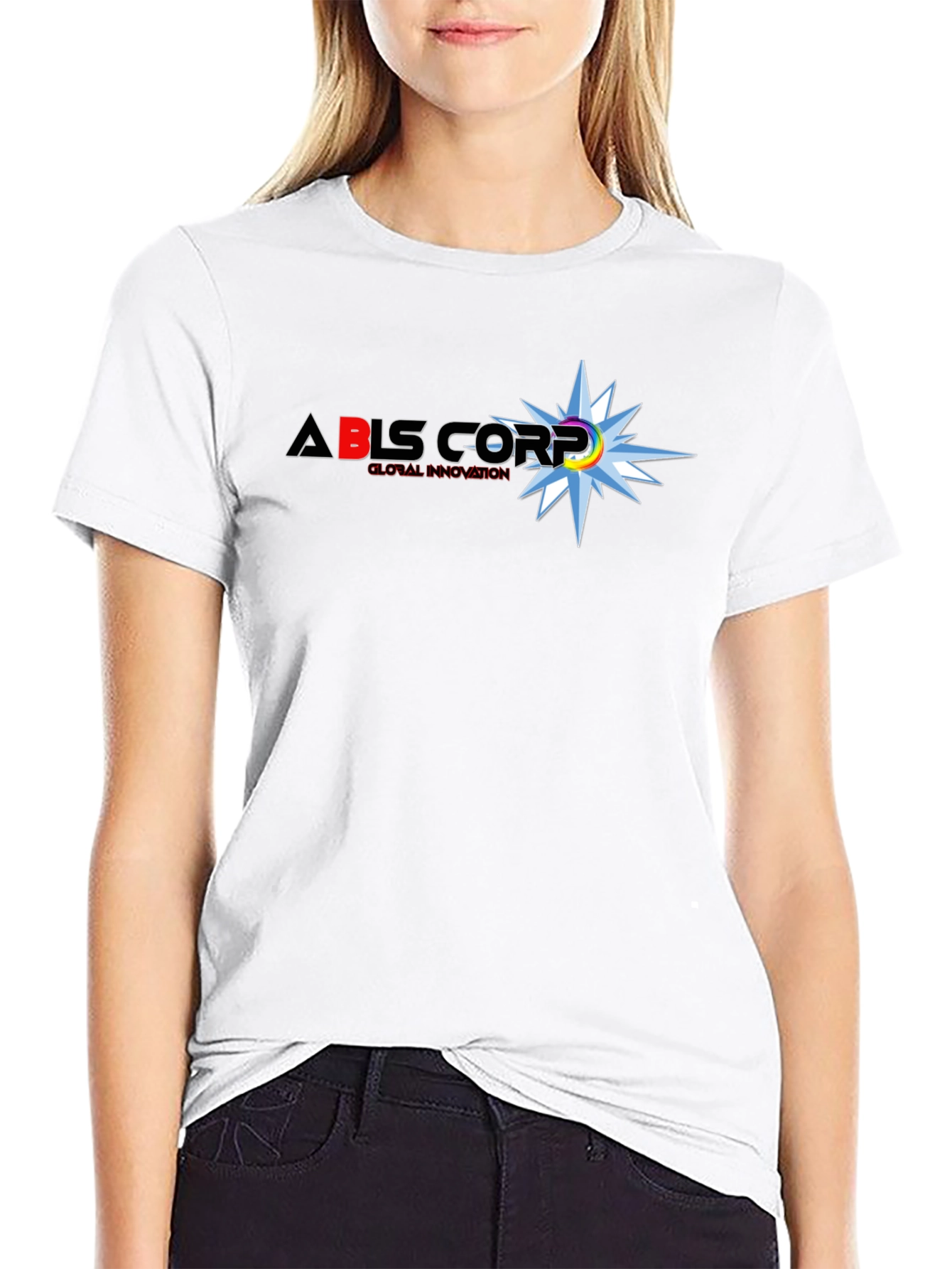 ABLS Corp. Black T-Shirt: Global Innovation Design
