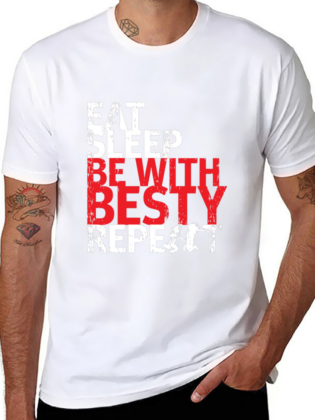 Eat Sleep Besty Repeat Black T-Shirt
